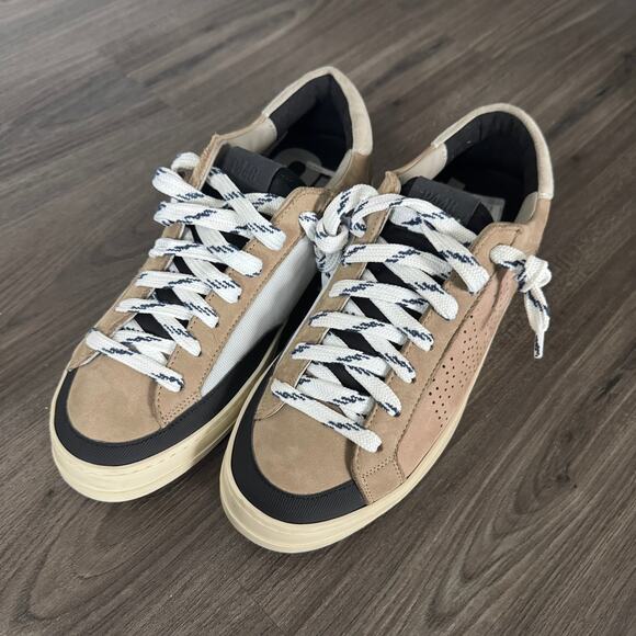 P448 Men’s Janet Low Top Tortora Tan Black Trim Suede Leather Sneakers 42 NEW main image 5